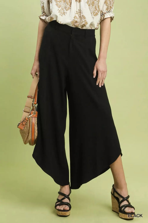 Women's Asymmetrical-Hem Wide-Leg Pants