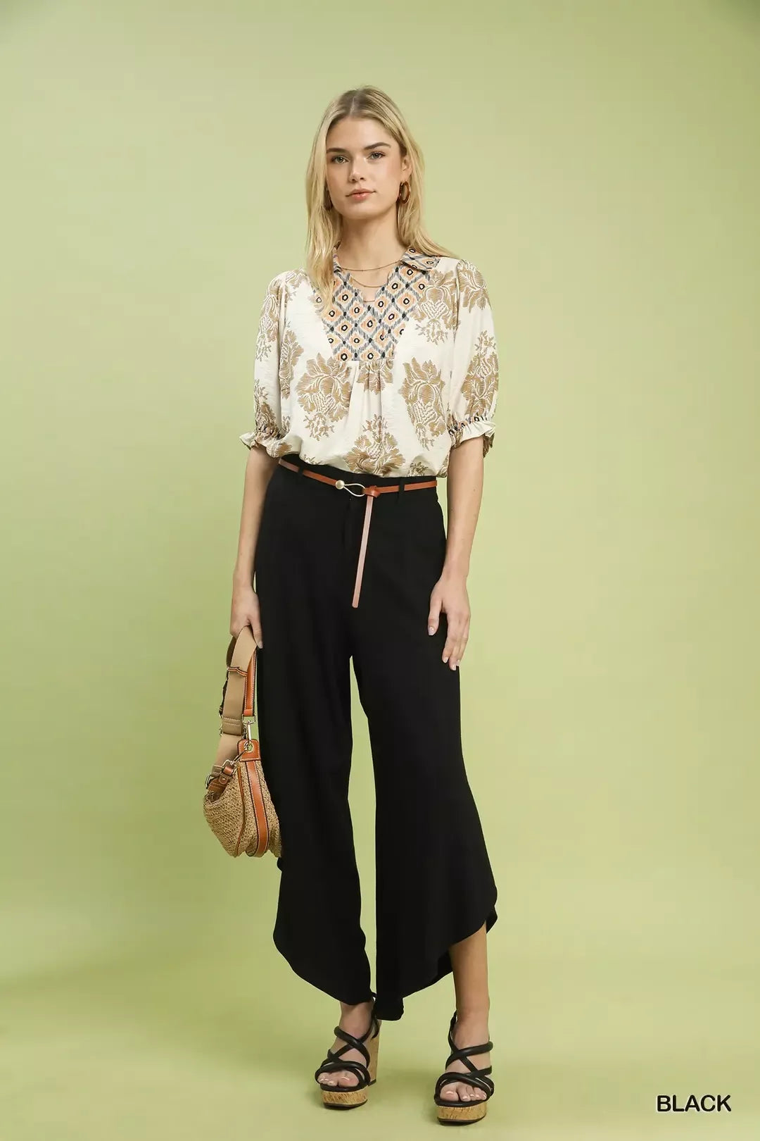Women's Asymmetrical-Hem Wide-Leg Pants