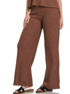 Women's Boxy Knit Top and Wide-Leg Pants Set