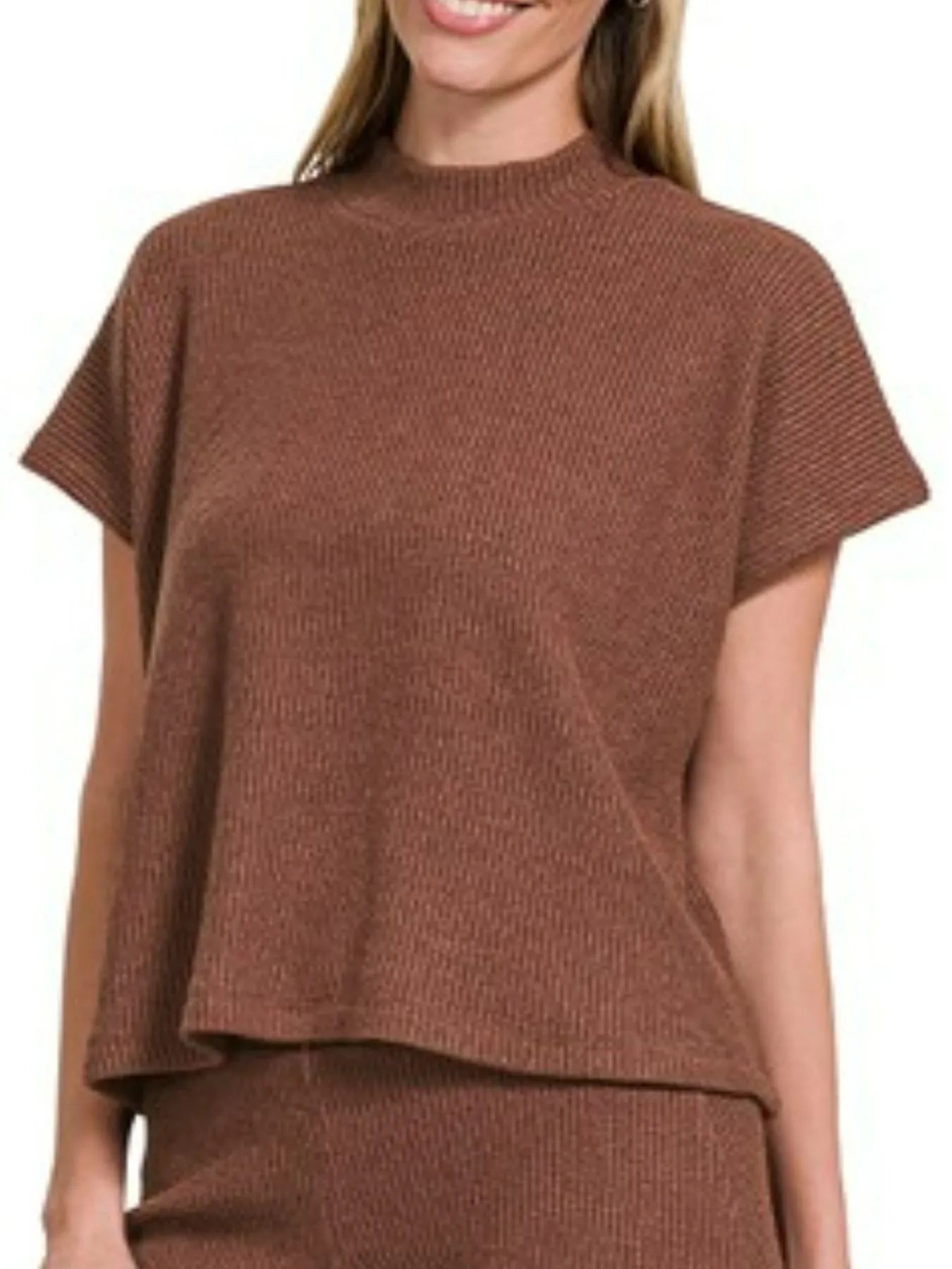 Women's Boxy Knit Top and Wide-Leg Pants Set