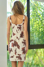 Women's Cow Print Strap Dress