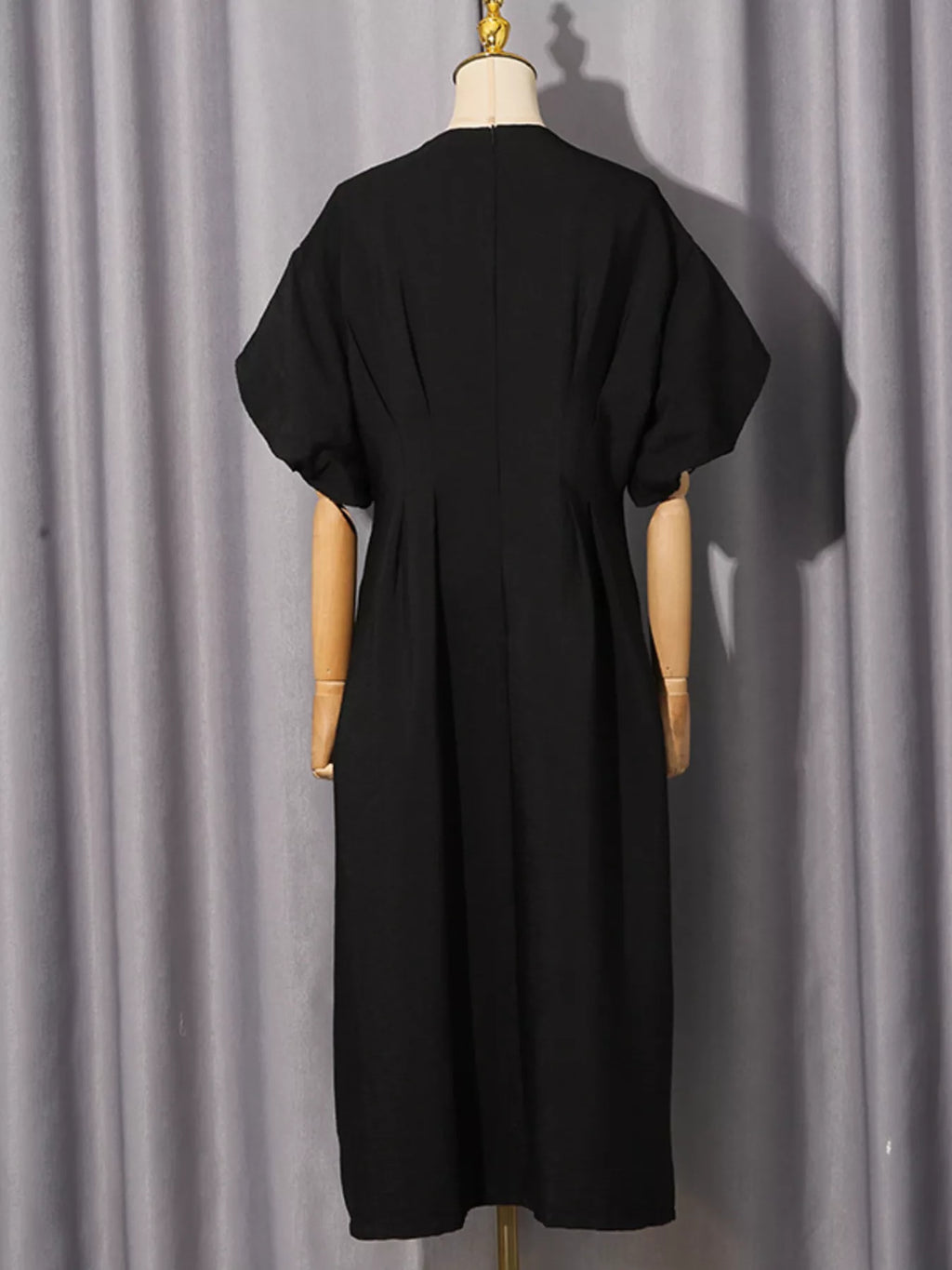 Women's Embellished Puff-Sleeve Midi Dress