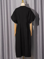 Women's Embellished Puff-Sleeve Midi Dress