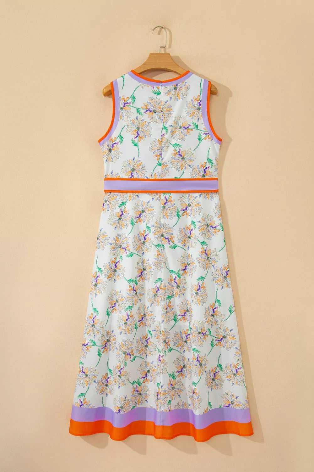 Women's Floral Color-Block Belted Dress