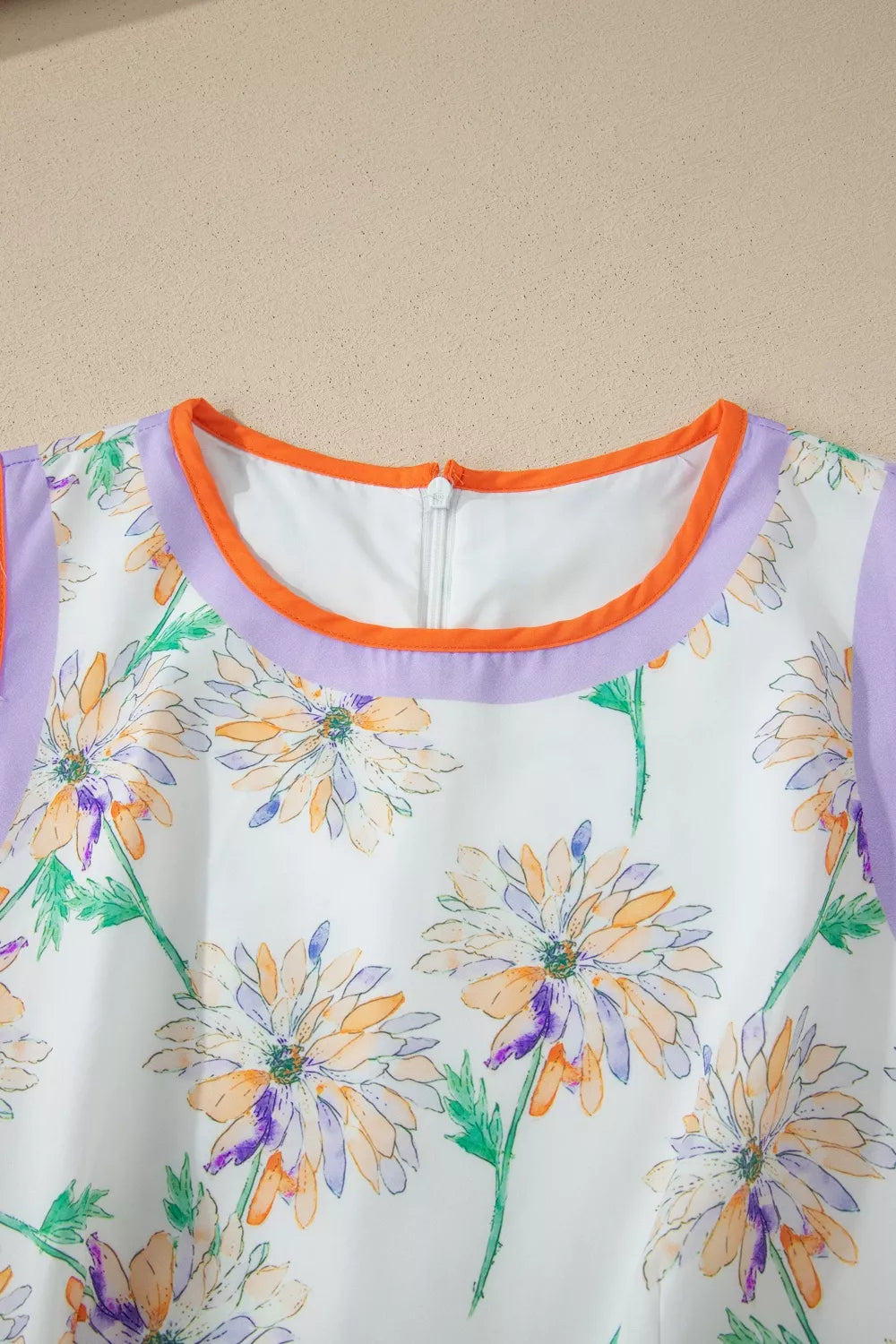 Women's Floral Color-Block Belted Dress