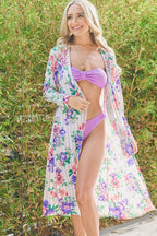 Women's Floral Kimono Longline Cardigan