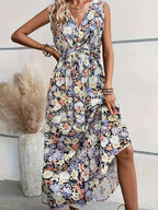 Women's Floral Sleeveless Midi Dress