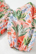 Women's Floral Smocked Square-Neck Midi Dress