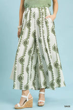 Women's Geometric Boho Wide-Leg Pants