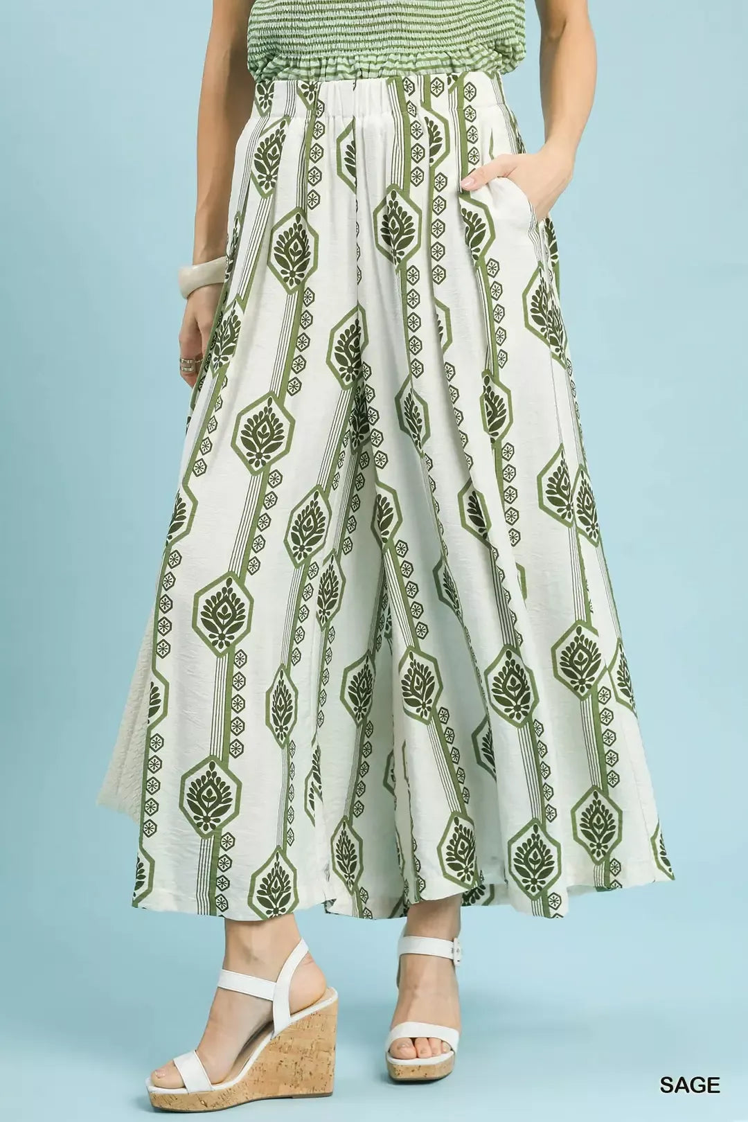 Women's Geometric Boho Wide-Leg Pants
