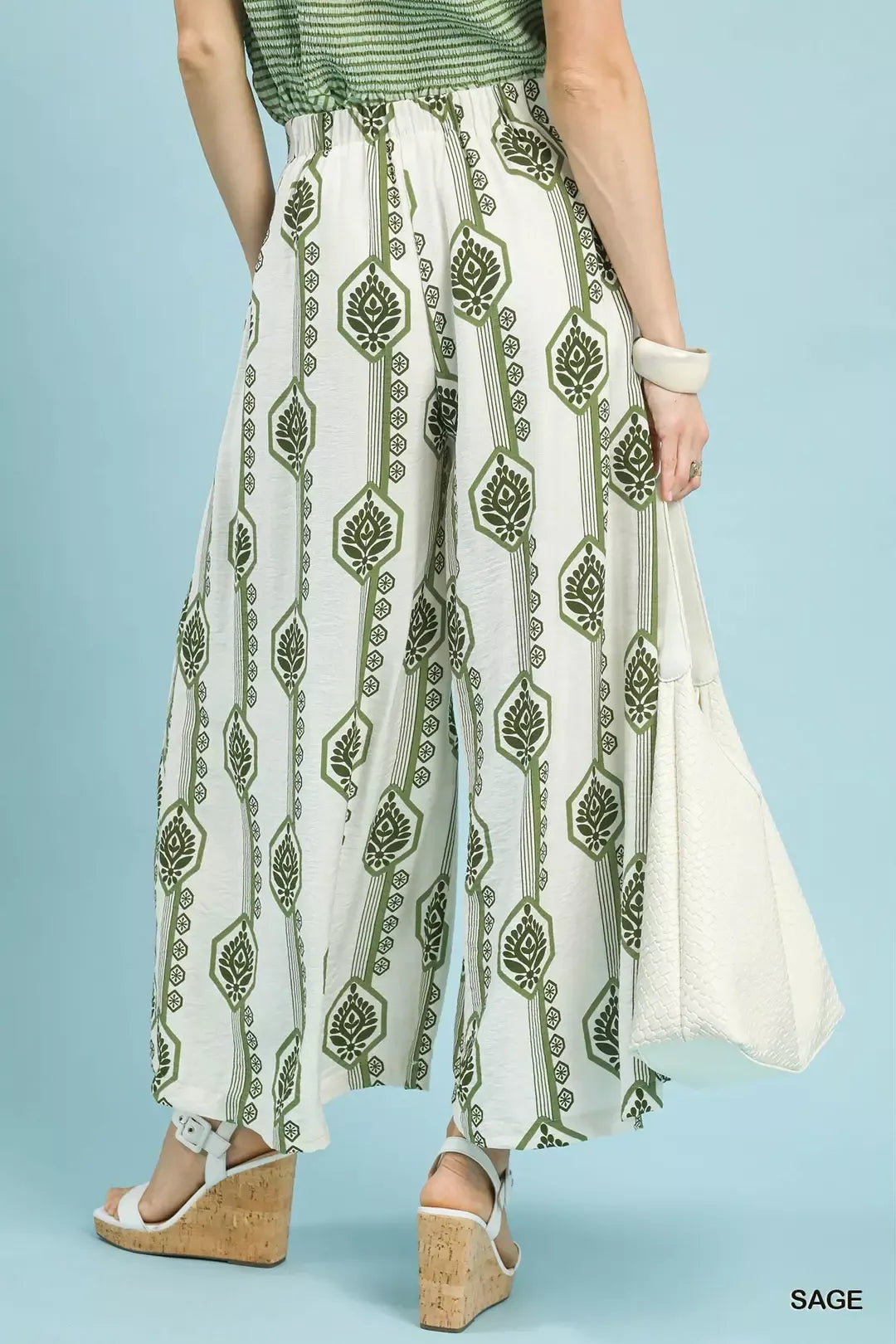 Women's Geometric Boho Wide-Leg Pants