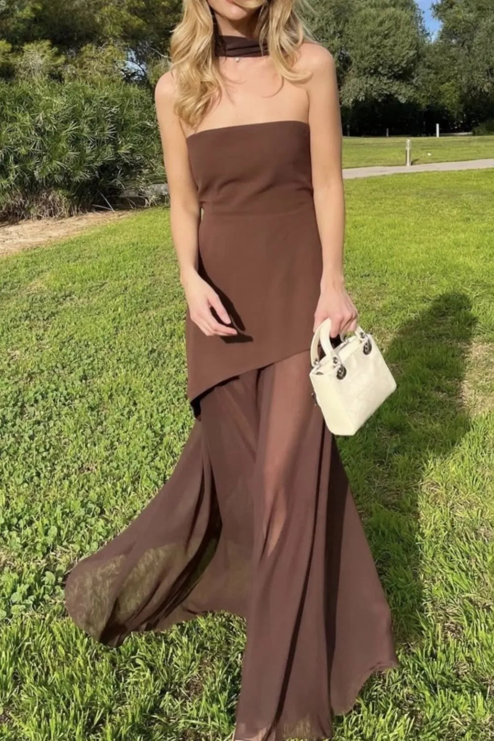 Women's Layered Tube Maxi Dress