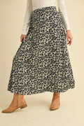Women's Leopard Print Midi Skirt