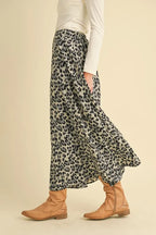 Women's Leopard Print Midi Skirt