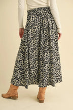 Women's Leopard Print Midi Skirt