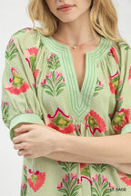 Women's Light Sage Abstract Print Mini Dress