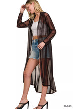Women's Mesh Open-Front Cardigan