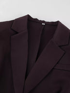 Women's One-Button Blazer and Wide-Leg Pants Set