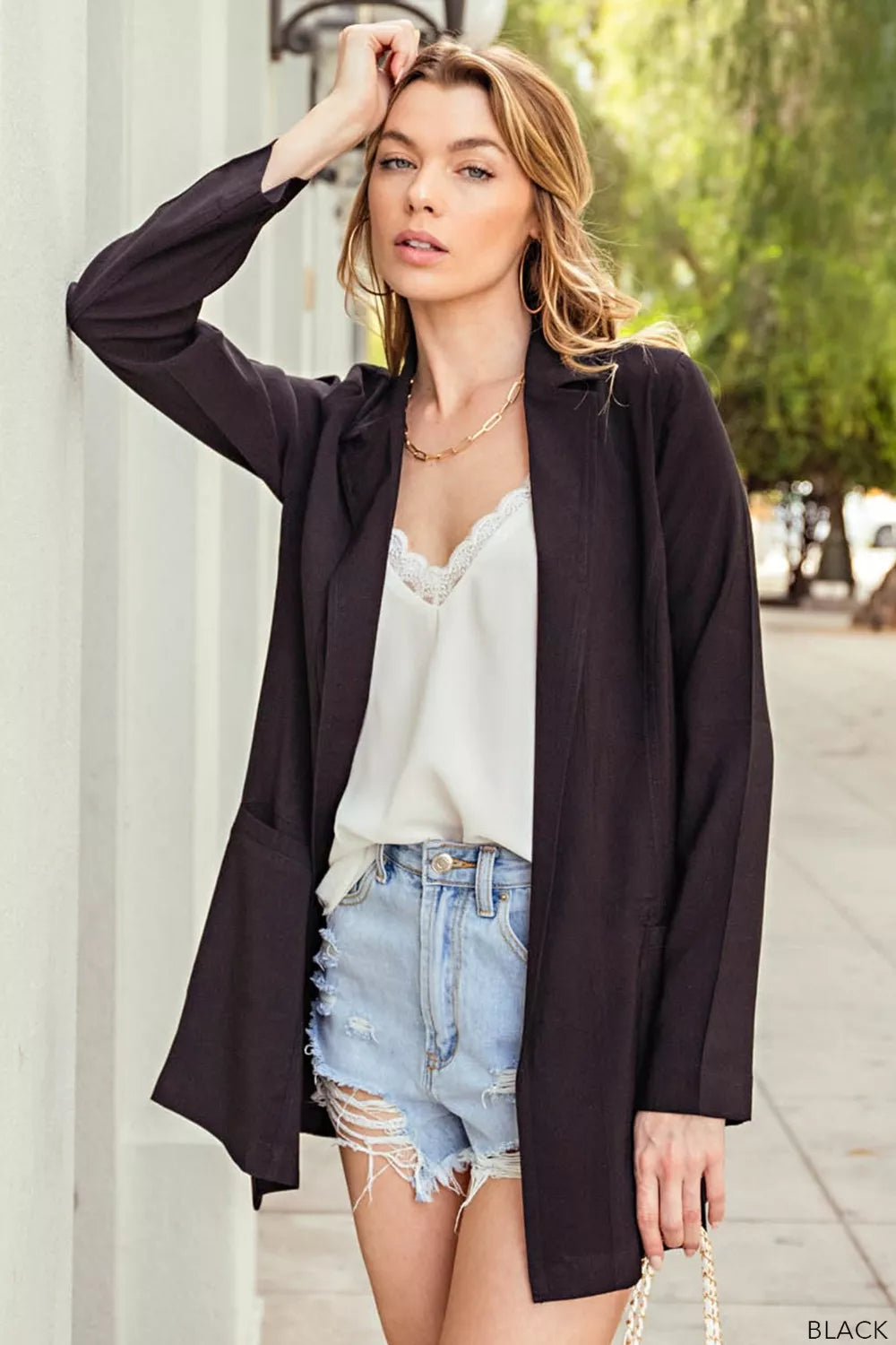 Women's Open-Front Long-Sleeve Blazer