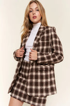 Women's Plaid One-Button Blazer
