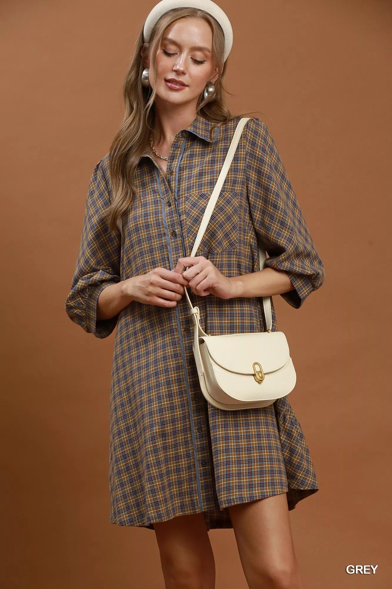 Women's Plaid Oversized Shirt Dress