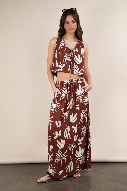 Women's Printed Resort Midi Skirt