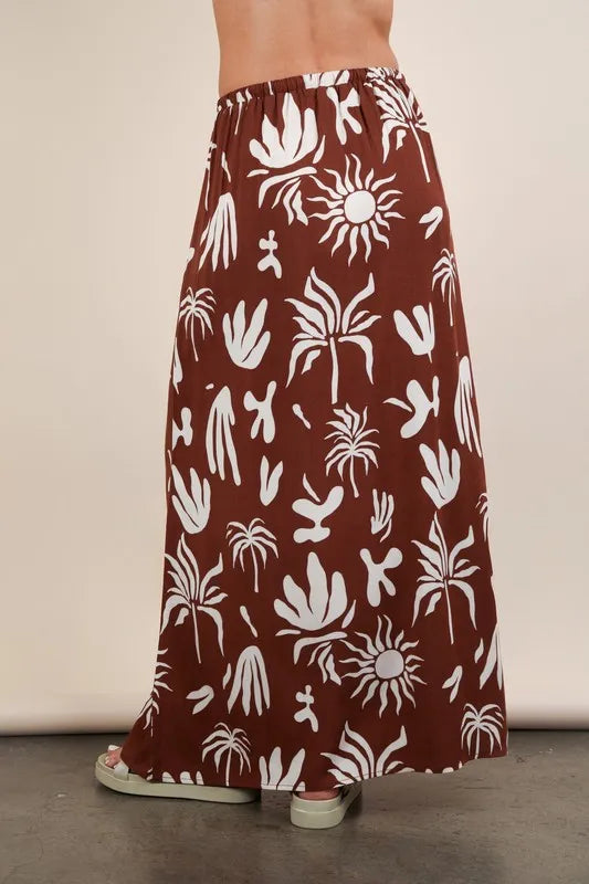 Women's Printed Resort Midi Skirt