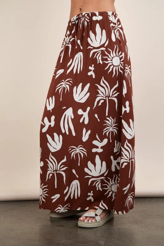 Women's Printed Resort Midi Skirt
