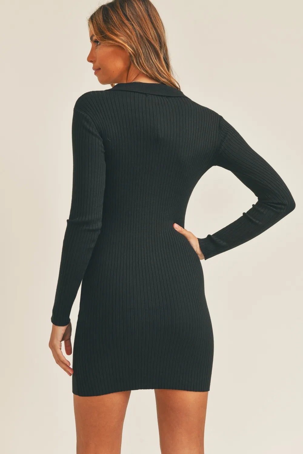 Women's Ribbed Button-Front Mini Shirt Dress
