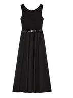 Women's Round-Neck Sleeveless Midi Dress