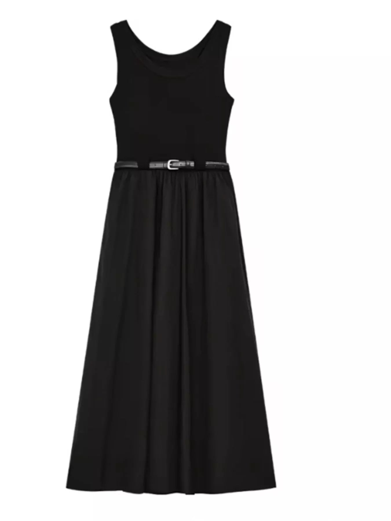 Women's Round-Neck Sleeveless Midi Dress