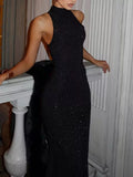 Women's Sequin Sleeveless Maxi Dress