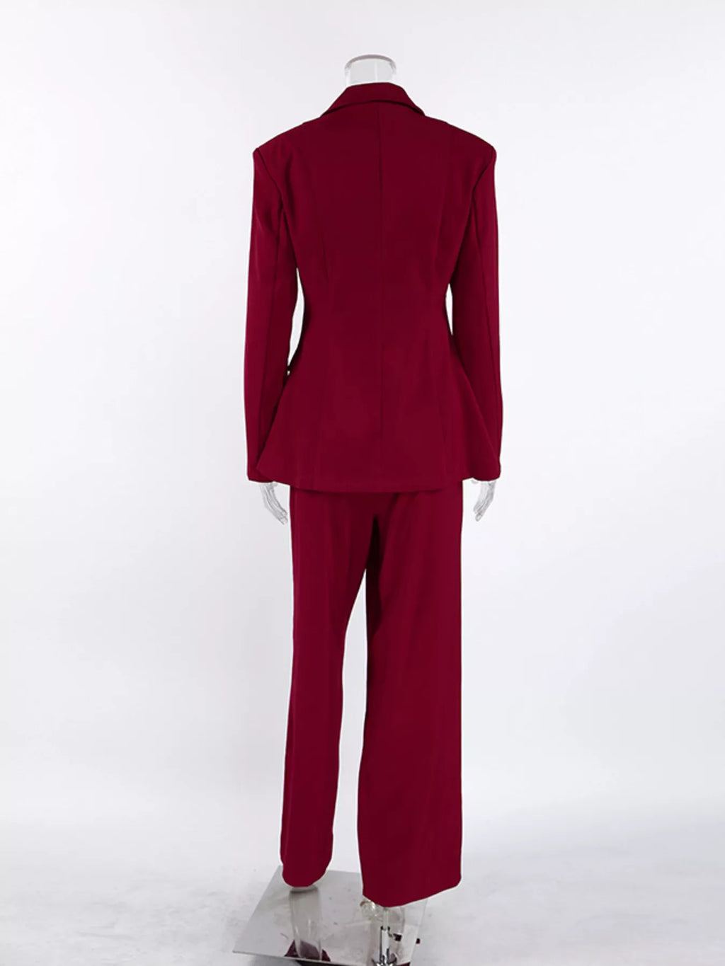 Women's Single-Breasted Blazer and Wide-Leg Pants Set