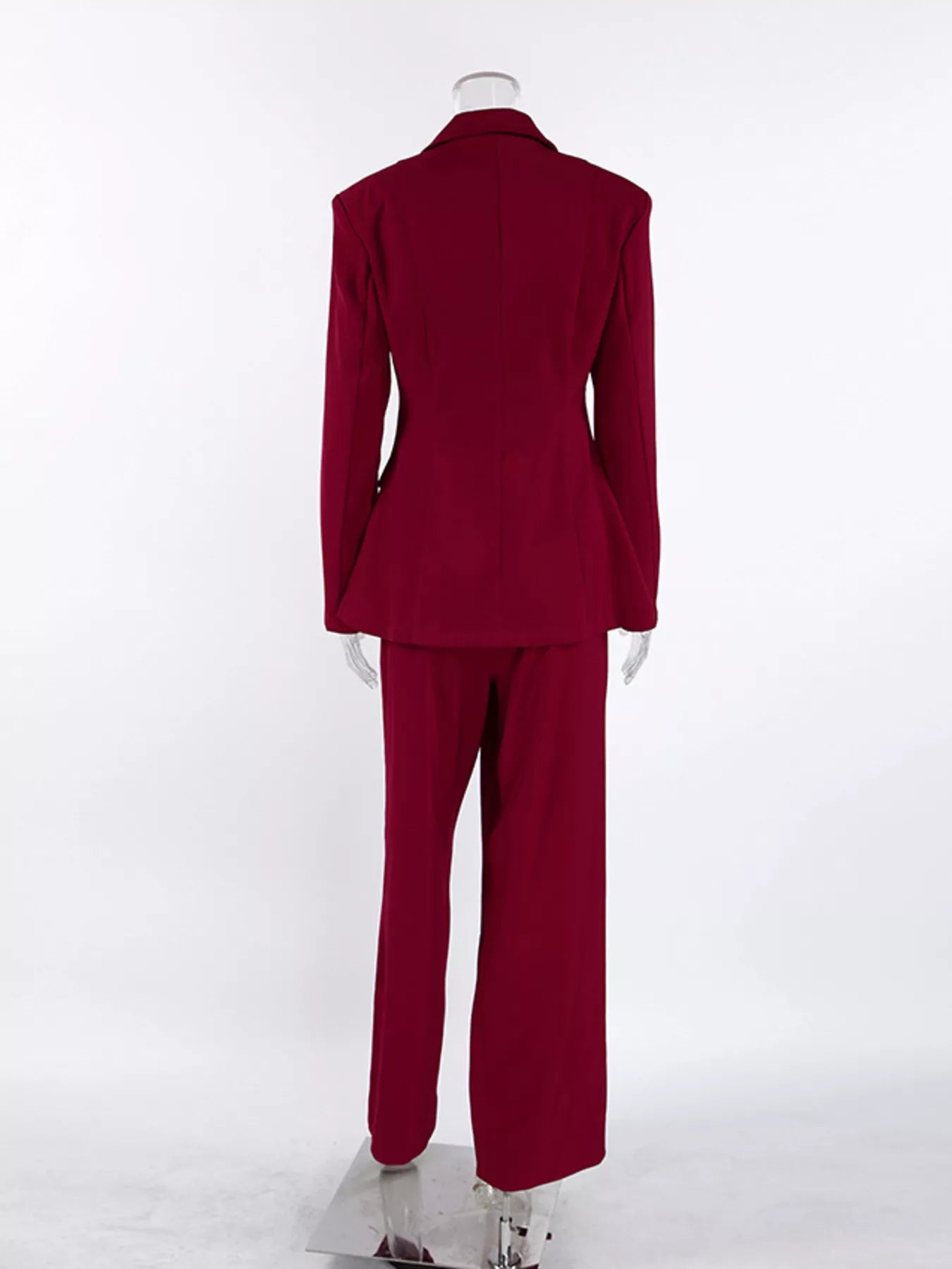 Women's Single-Breasted Blazer and Wide-Leg Pants Set