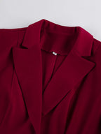 Women's Single-Breasted Blazer and Wide-Leg Pants Set