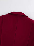 Women's Single-Breasted Blazer and Wide-Leg Pants Set