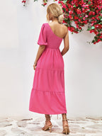 Women's Smocked One-Shoulder Midi Dress