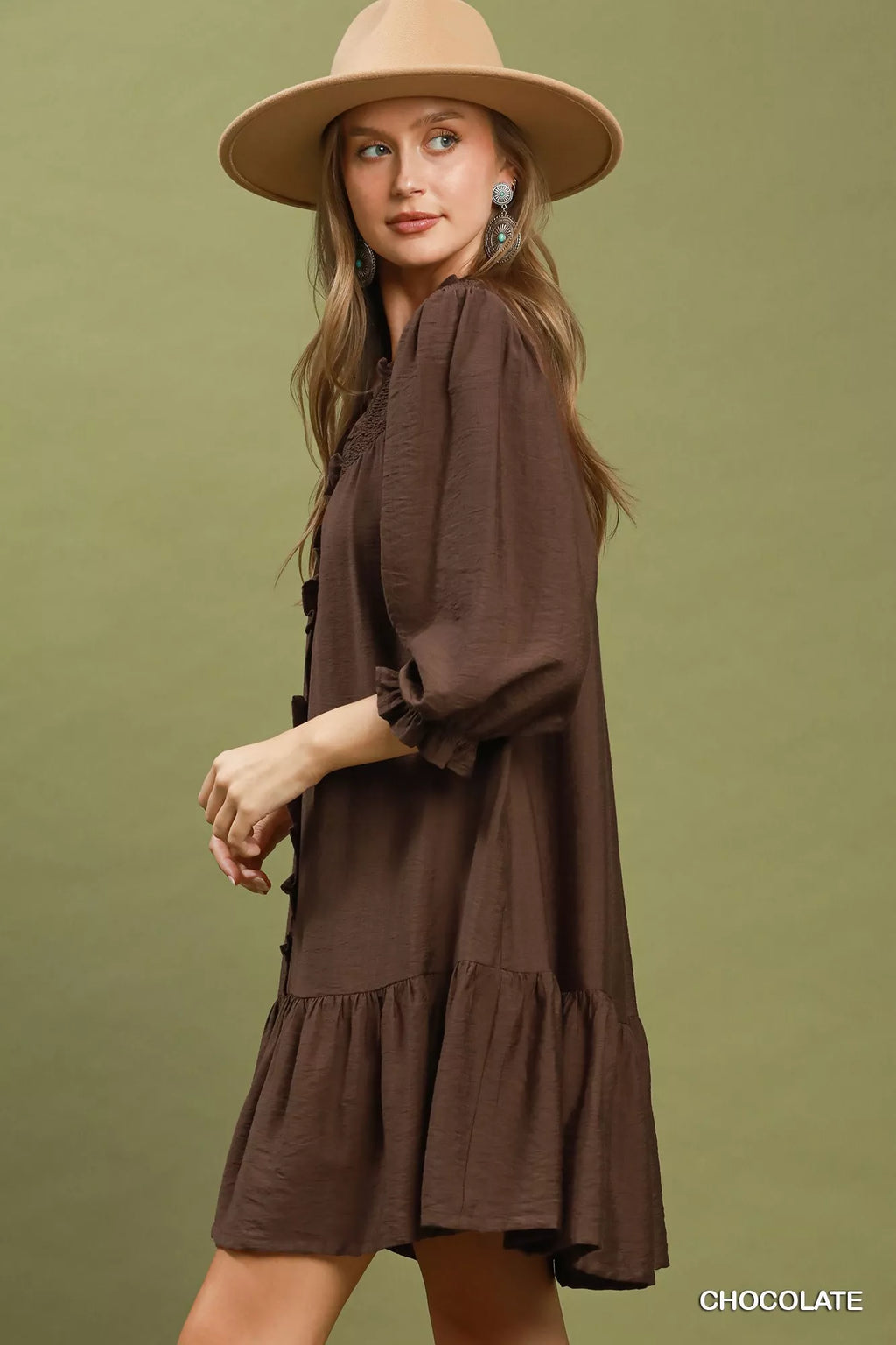 Women's Smocked Ruffle Tiered Mini Dress