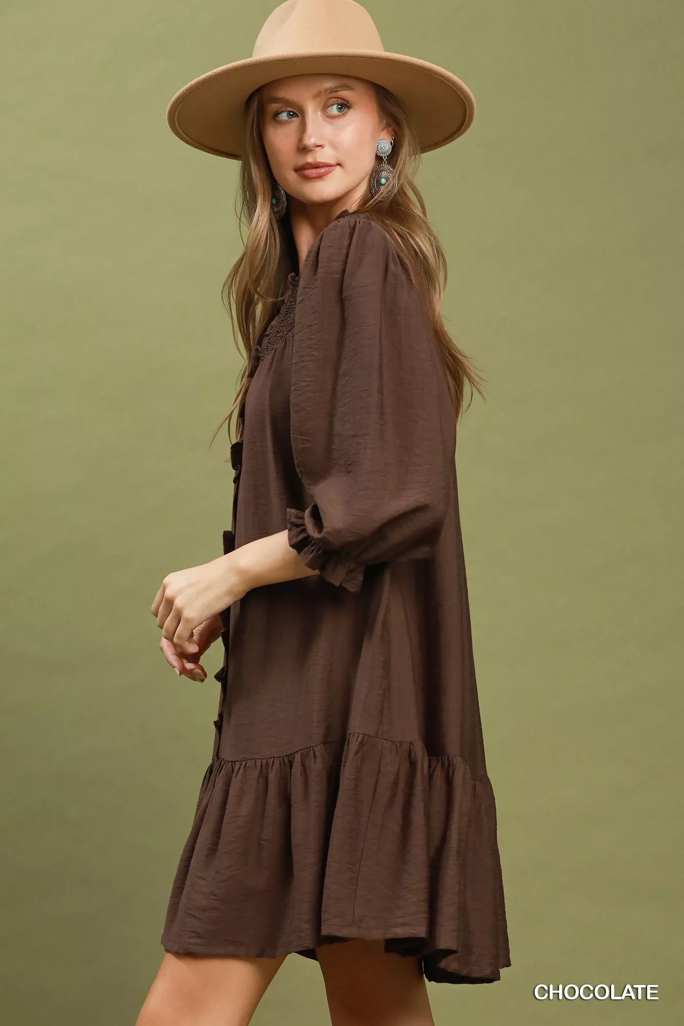 Women's Smocked Ruffle Tiered Mini Dress