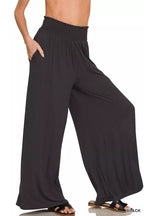 Women's Smocked-Waist Palazzo Pants