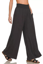 Women's Smocked-Waist Palazzo Pants