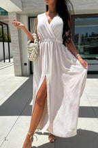 Women's Surplice Slit Maxi Dress