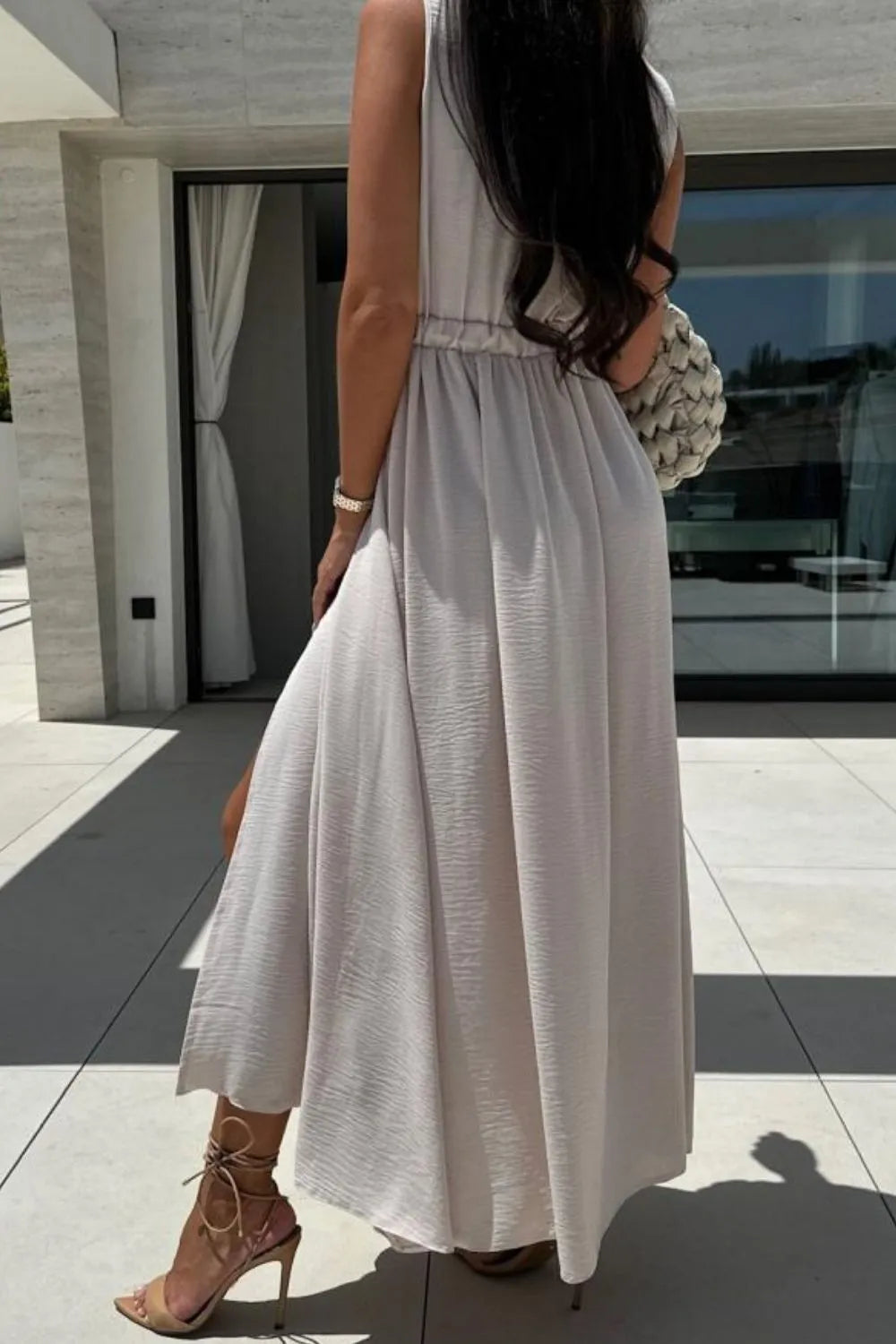Women's Surplice Slit Maxi Dress