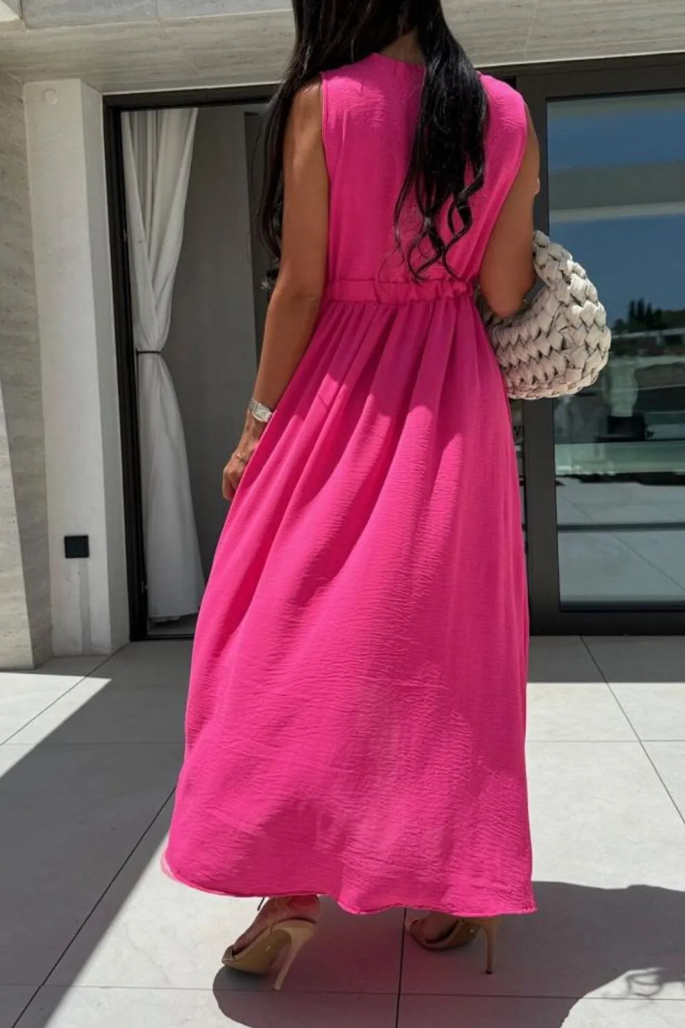 Women's Surplice Slit Maxi Dress