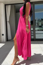 Women's Surplice Slit Maxi Dress