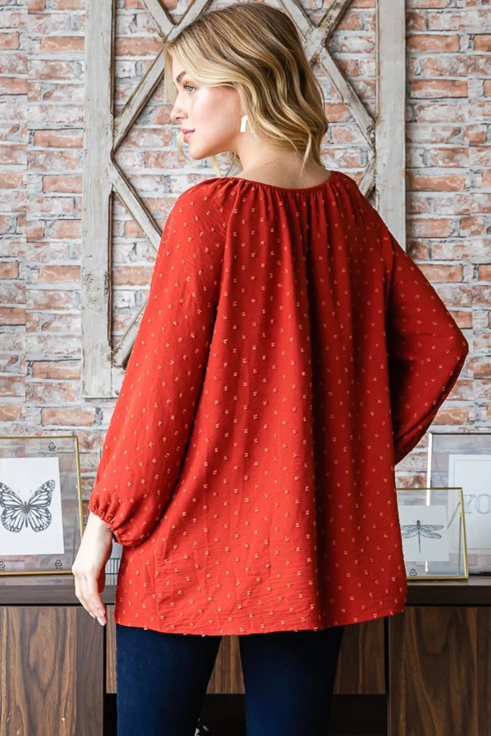 Women's Swiss Dot Off-Shoulder Top