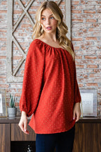 Women's Swiss Dot Off-Shoulder Top