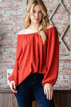 Women's Swiss Dot Off-Shoulder Top