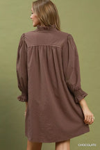 Women's Textured Puff-Sleeve Mini Dress