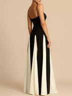 Women's Two-Tone Flowing Maxi Dress